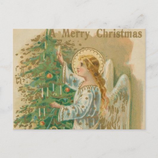 Vintage Christmas Angel Feiertagspostkarte (Vorderseite)