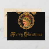 Vintage Christmas Angel Feiertagspostkarte (Vorne/Hinten)