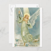 Vintage Christmas Angel Feiertagspostkarte (Vorne/Hinten)