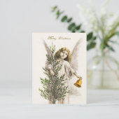 Vintage Christmas Angel Feiertagspostkarte (Stehend Vorderseite)