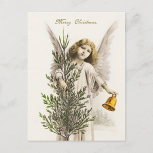 Vintage Christmas Angel Feiertagspostkarte