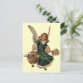 Vintage Christmas Angel Feiertagspostkarte (Stehend Vorderseite)