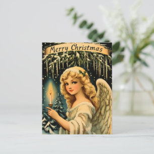 Vintage Christmas Angel Feiertagspostkarte