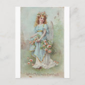 Vintage Christmas Angel Feiertagspostkarte (Vorderseite)