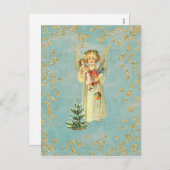 Vintage Christmas Angel Feiertagspostkarte (Vorne/Hinten)