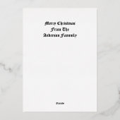 Vintage Christmas Angel Folien Feiertagskarte (Rückseite)