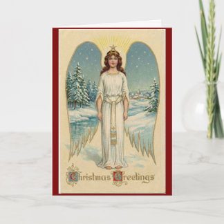 Vintage Christmas Angel Greeting Card Karte