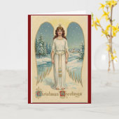 Vintage Christmas Angel Greeting Card Karte (Gelbe Blume)