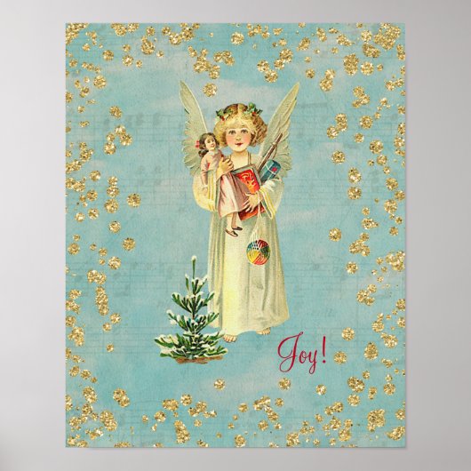 Vintage Christmas Angel Joy Poster (Vorne)