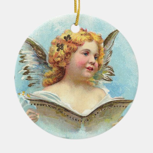 Vintage Christmas Angel Keramik Ornament (Vorne)