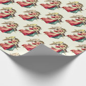 Vintage Christmas Angel Kinder Urlaub Elfenbeinküs Geschenkpapier (Ecke)