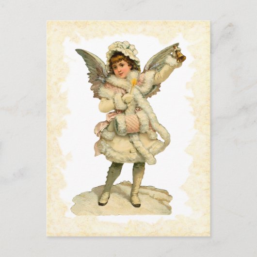 Vintage Christmas Angel Postcard Feiertagspostkarte (Vorderseite)