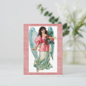 Vintage Christmas Angel Postcard Feiertagspostkarte (Stehend Vorderseite)