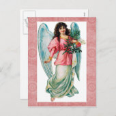 Vintage Christmas Angel Postcard Feiertagspostkarte (Vorne/Hinten)