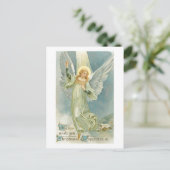 Vintage Christmas Angel Postcard Feiertagspostkarte (Stehend Vorderseite)