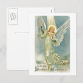 Vintage Christmas Angel Postcard Feiertagspostkarte (Vorne/Hinten)