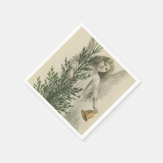Vintage Christmas Angel Serviette (Ecke)