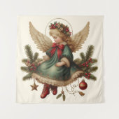 Vintage Christmas Angel Tapestry Wandteppich (Vorderseite)