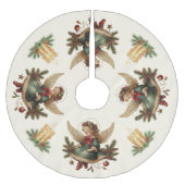Vintage Christmas Angel Tree Skirt Polyester Weihnachtsbaumdecke (Vorderseite)