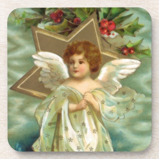 Vintage Christmas Angel Untersetzer (Vorderseite)