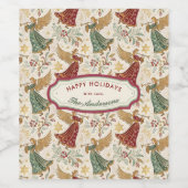 Vintage Christmas Angels Custom  Weinetikett (Einzelnes Label)