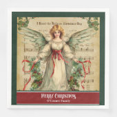Vintage Christmas Angels Elegant Holiday Napkins Serviette (Vorderseite)