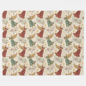 Vintage Christmas Angels Fleecedecke (Vorderseite (Horizontal))