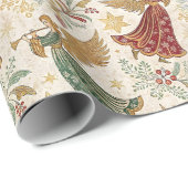 Vintage Christmas Angels Geschenkpapier (Rolleneckpunkt)