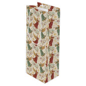 Vintage Christmas Angels Geschenktüte Für Weinflaschen (Vorderseite Schrägansicht)