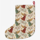 Vintage Christmas Angels Großer Weihnachtsstrumpf (Rückseite)