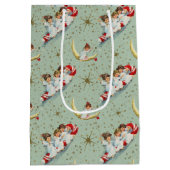 Vintage Christmas Angels Mittlere Geschenktüte (Rückseite)