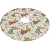 Vintage Christmas Angels Polyester Weihnachtsbaumdecke (Schrägansicht)