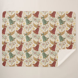 Vintage Christmas Angels Sherpadecke