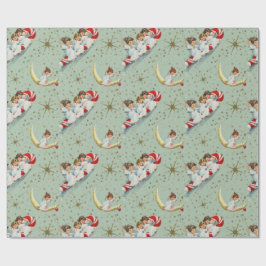 Vintage Christmas Angels Wrapping Paper Geschenkpapier