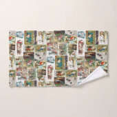 Vintage Christmas Antique Collage Badhandtuch Set (Handtuch)