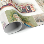 Vintage Christmas Antique Collage Geschenkpapier (Rolleneckpunkt)