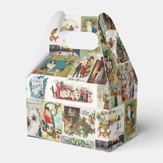 Vintage Christmas Antique Collage Weihnachtsfest P Geschenkschachtel (Vorderseite)
