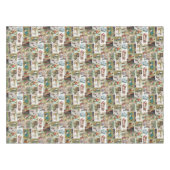 Vintage Christmas Antique Collage Weihnachtsfest P Tischdecke (Vorderseite (Horizontal))