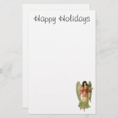 Vintage Christmas, Antique Victorian Angel Briefpapier (Vorne/Hinten)