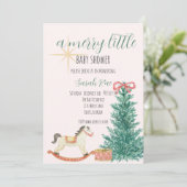 Vintage Christmas Baby Dusche Einladung (Stehend Vorderseite)