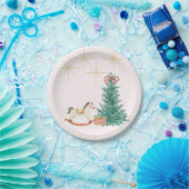 Vintage Christmas Baby Dusche Einladung Pappteller (Party)