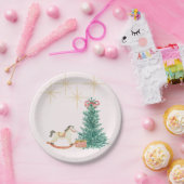 Vintage Christmas Baby Dusche Einladung Pappteller (Party)