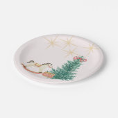 Vintage Christmas Baby Dusche Einladung Pappteller (Schrägansicht)