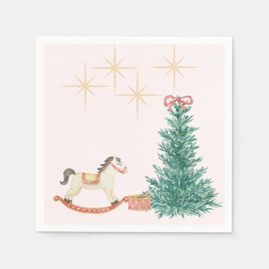 Vintage Christmas Baby Dusche Einladung Serviette (Vorderseite)