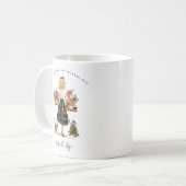 Vintage Christmas Baking Lady with Cat Monogram Kaffeetasse (Vorderseite Links)
