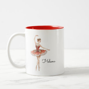 Vintage Christmas Ballerina Zweifarbige Tasse