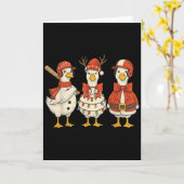 Vintage Christmas Baseball Goose Merry Christmas B Karte (Gelbe Blume)