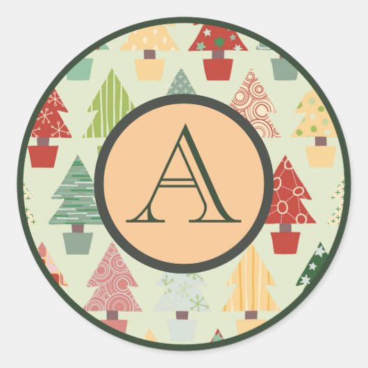 VINTAGE CHRISTMAS BAUM CUSTOM ERSTE Aufkleber (Vorderseite)