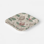 Vintage Christmas Beige Bauble Pappteller (Gewinkelt)