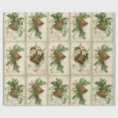 Vintage Christmas Bell Collage Wrapping Paper Geschenkpapier (Flach)
